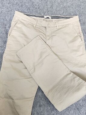 Luca Faloni Italy Summer Chinos Slim Fit Cotton Pants Men's 34x29 Beige Comfort